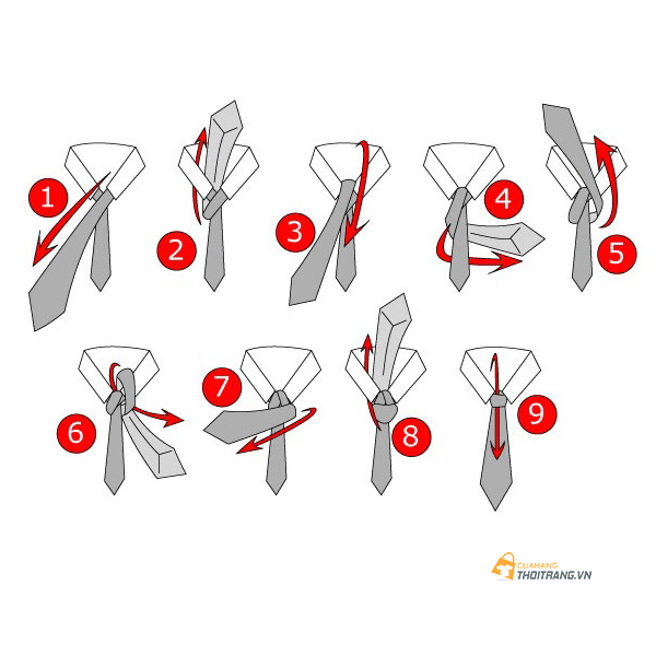 Cách thắt cà vạt Kiểu Full Windsor Tie Knot